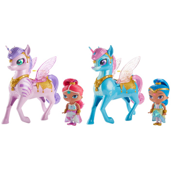 shimmer and shine genie shine & magical flying zahracorn dolls